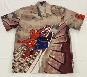 Vintage Spiderman Shirt Medium All Over Print Double Side 2000 Y2K Marvel - Picture 1 of 9