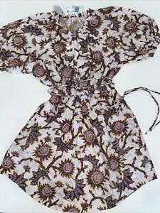NWT Sz 8 ALC Adelaide Lavender Sunflower Puff-Sleeve Dress $395 Women’s A.L.C.
