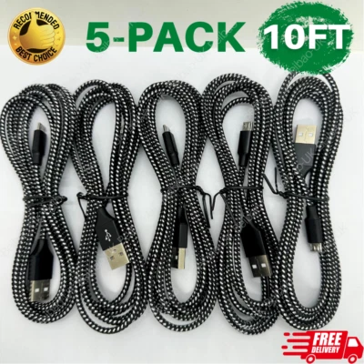 5-Pack Micro USB Charger Cable for Samsung Galaxy J7/J7 Perx/ J7 Prime / J7 Star - Image 1 of 4