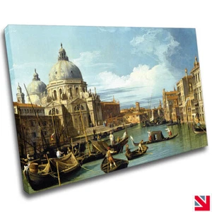 CANALETTO THE ENTRANCE TO THE GRAND CANAL VENICE CANVAS Wall Art Picture Print - Picture 1 of 3