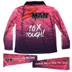 Size 5XL Zman Pink Ladies Long Sleeve Tournament Fishing Shirt with Collar - Picture 1 of 1