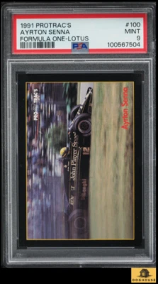1991 Protrac's Formula One Lotus Ayrton Senna #100 PSA 9 MINT - Image 1 of 3