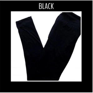 LuLaRoe Girls Leggings S/M Size 2T-6+ Solid Black Noir Kids Small Medium NWT - Picture 1 of 3