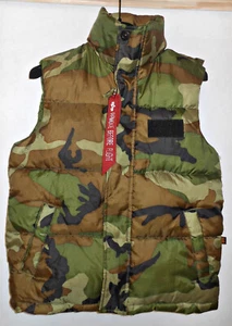 Alpha Industries YM Youth or 10/12 Camo Padded Puffer Gilet Sleeveless Jacket - Picture 1 of 10