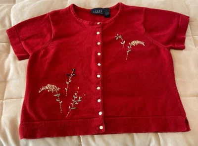 Crazy Horse By Liz Claiborne Short Sleeve Button Up Embroidered Sweater Size XL - Image 1 of 4
