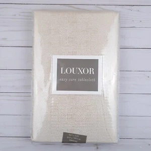 Louxor Fabric Tablecloth 60x120 Easy Care Gold Ivory - Picture 1 of 3