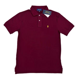 Polo Ralph Lauren Girl's Solid Polo Shirt - Wine (Yellow pony) - Size: XL (16) - Picture 1 of 3