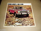 1986 Jeep J-10 J-20 pickup truck sales brochure 6 pg ORIGINAL literature