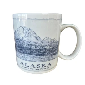 Starbucks 2008 Alaska North to the Future Keramik 18 fl oz Becher blau weiß Skizze - Bild 1 von 7