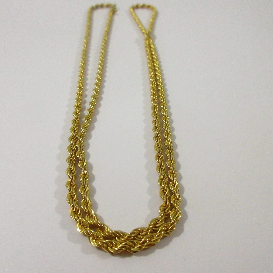 Corrente de corda francesa torcida tom dourado grande 36" longa Monet resistente robusta presente ousado - Imagem 1 de 4