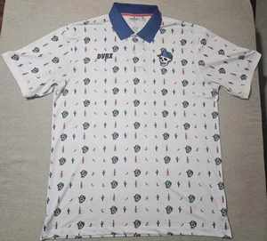 Devereux Golf Poloshirt Totenkopf Kaktus Chili Cocktail Weiß Blau Herrengröße XXL - Bild 1 von 11