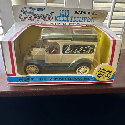 DE COLECCIÓN MARSHALL FIELDS ERTL FUNDIDO A PRESIÓN 1913 MODELO T FORD RÉPLICA BANCO DE MONEDAS Y LLAVE Foto 1 de 4