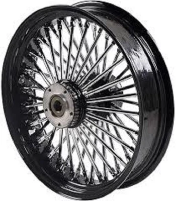 Black Rear Fat Spoke 48 16" 3.5" Rim Wheel Harley Dyna Softail Sportster 52729 - Image 1 of 2
