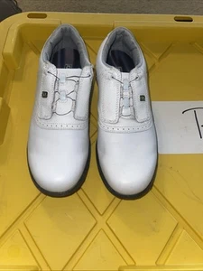 FootJoy Women's DryJoys Boa Golf Shoes Size 6.5 M White Rubber Cleats 99017 - Picture 1 of 6