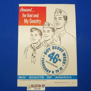 Boy Scout 1956 Boy Scout Week Onward For God and My Country Print 257C2 - Picture 1 of 3