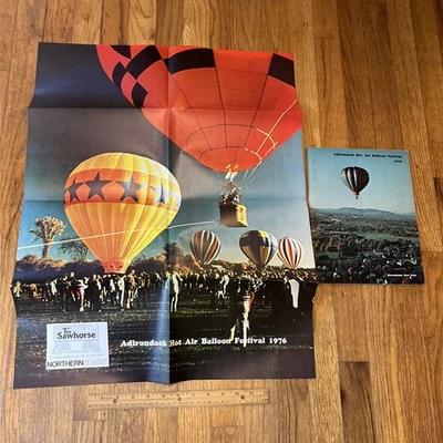 Vintage 1976 Adirondack Hot Air Balloon Festival Souvenir Poster & Program - Image 1 of 4