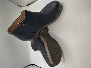 Dansko Boots Womens Size 39 Black Leather Ankle Zip Comfortable Casual Shoes - Picture 1 of 6