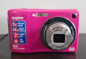 Cámara digital Sanyo VPC-51415 14MP rosa | Toma 2 pilas AA | Ex. Estado - Imagen 1 de 9