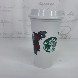 Starbucks Reusable Retro Tattoo LOVE 16 Oz Cup With Lid & Classic Green Siren - Bild 1 von 5