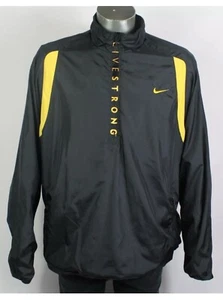 Nike Livestrong Spell Out 1/2 Zip Black Windbreaker Jacket XL lance armstrong - Picture 1 of 9