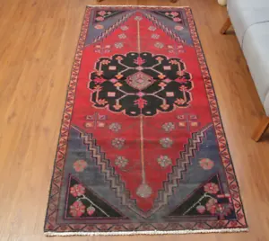 3x7 Vintage Medallion RED Hand Knotted Wool Traditional Oriental Area Rug - Picture 1 of 15