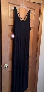 NWT SO Black Thin Strap Nice Detail On Back MAXI Dress XL - Picture 1 of 5