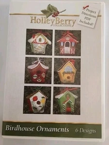 Holly Berry Collections Birdhouse Ornaments Embroidery CD - Picture 1 of 4