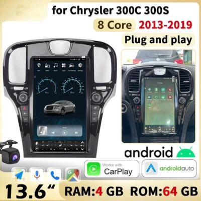 13.6" Android 12 Car Radio Stereo Carplay For 2013-2019 Chrysler 300C 300S GPS - Изображение 1 из 4