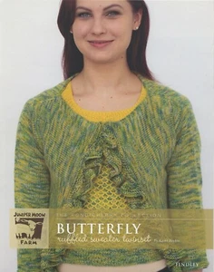 Juniper Moon Farm Knitting Pattern J9-03 Butterfly Ruffled Sweater Twinset - Picture 1 of 3