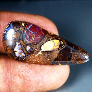 21.68 ct Fancy Cabochon (34 x 15 mm) Multi Australian Koroit Boulder Opal - Picture 1 of 1
