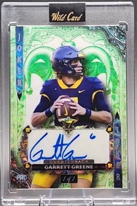 Garrett Greene 1/1 2024 Wild Card PRC Rookie Auto Green Joker West Virginia SSP - Imagen 1 de 2