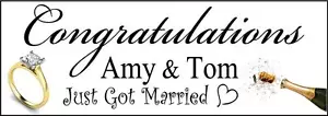 Individuell personalisierte Banner Hochzeit Glückwünsche Hochzeit PVC Design bedruckt - Bild 1 von 1