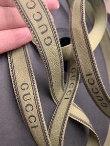 2 Yards of Gucci GG Green Signature Ribbon Grosgrain Made in Italy 100%Authentic - Picture 1 of 14
