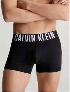 Neue Calvin Klein Cotton Trunks, Intense Power, schwarz/hellgraue Buchstaben, Medium - Bild 1 von 4