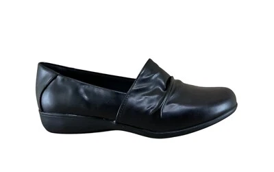 Zapatos para mujer Baretraps de cuero negro hechos por el hombre Greta mocasines talla 8 W Foto 1 de 4