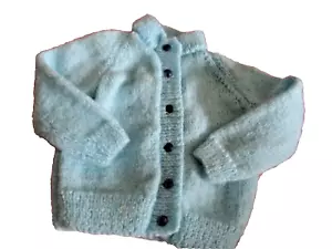 Gilet vintage laine turquoise petite taille mesure dans annonce - Picture 1 of 1