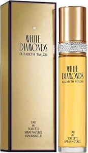 ELIZABETH TAYLOR WHITE DIAMONDS EAU DE TOILETTE 100ML SPRAY AUTHENTIC NEW SEALED - Picture 1 of 6