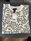 H&M Keith Haring Sweatshirt Mens Small Cream White Oversized Crew New With Tag