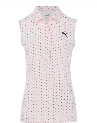New with tags Puma Girls Light Pink Sleeveless Polka Dot Polo Size L (12-14) - Image 1 of 2