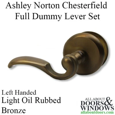 Ashley Norton Lever Set Left Handed Chesterfield Dummy Door Handles Bronze - Image 1 of 2