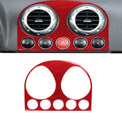 For Audi TT 8N 2001-2006 Red Carbon Fiber Console Air Vent Outlet Panel Cover  - Image 1 of 4