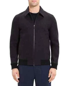 Theory Wyatt Wool Micro Check Full Zip Jacket Men's XL Mink Multi Long Sleeve - Picture 1 of 14