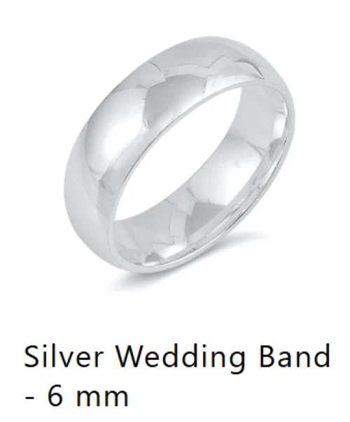 New Solid 925 Sterling Silver 6mm Wedding Band Ring size 15 For Men or Women USA - Image 1 of 1