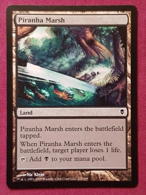 Magic The Gathering ZENDIKAR PIRANHA MARSH land card MTG - Image 1 of 2