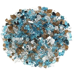 American Fireglass 1/2" Bali Reflective Fire Glass, 10 lb. Container - Picture 1 of 6