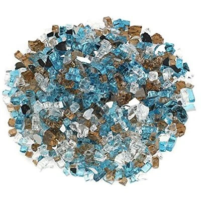 American Fireglass 1/2" Bali Reflective Fire Glass, 10 lb. Container - Image 1 of 4