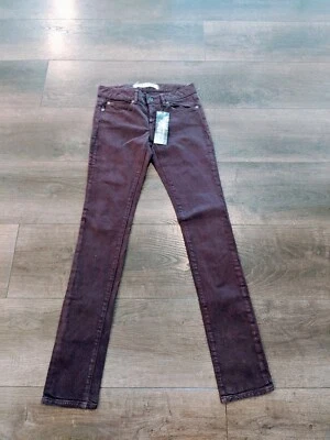  NUEVO CON ETIQUETAS JEANS AJUSTADOS KILL CITY PARA MUJER HI WIRE FIT SARGA ELÁSTICA Bugundy Foto 1 de 4