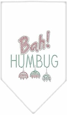 Mirage Pet Products Bah Humbug Rhinestone Bandana White, Small - Image 1 of 2