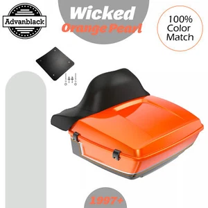 Advanblack Wicked Orange Pearl Rushmore King Tour Pack para Harley/Softail 97+ - Imagen 1 de 12