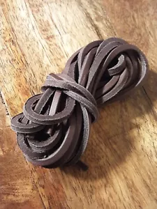 NEW Leather Boot Shoe laces set in Brown - Picture 1 of 3
